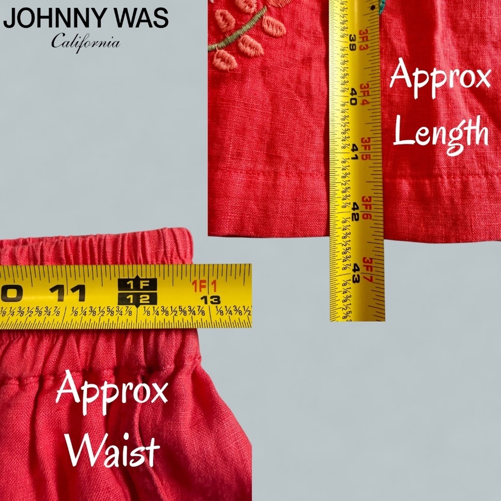 JOHNNY WAS Workshop Drawstring Hem Linen Cargo Pa… - image 14